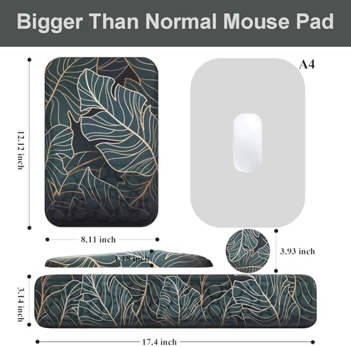 Ospelelf Keyboard Wrist Rest Ergonomic Mouse Pad with Wrist Rest Support Wrist Rest for Computer Keyboard, Green - Image 6