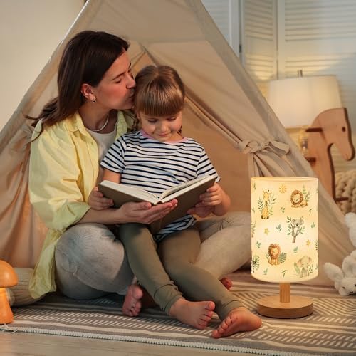 Safari Animal Kids Table Lamp 3 Color Dimmable Bedside Reading Night Light - Image 7