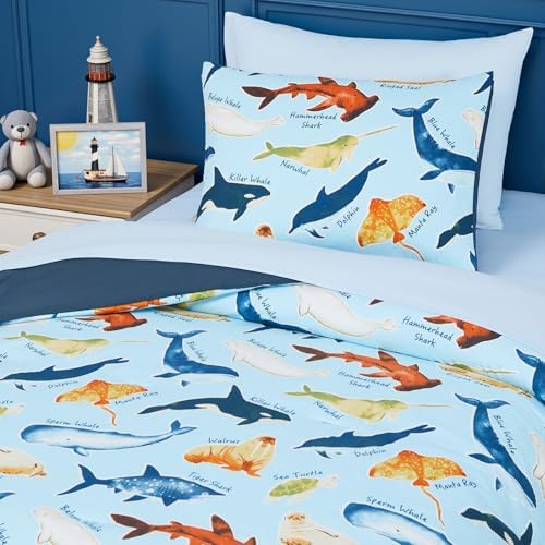 Twin Bedding Sets for Boys - 5 Pieces Ocean Bedding Twin Comforter Set - Image 3