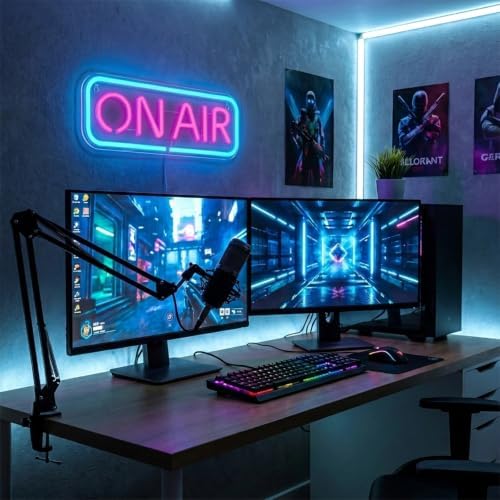 Live On Air Neon Sign for Wall USB Powered Neon Light for Streaming/Gaming/Recording Studio Decor, Streaming Lights for Streamers/Gamers/Influencers On Air LED Sign for Man Cave &Game Room Decor - Image 3