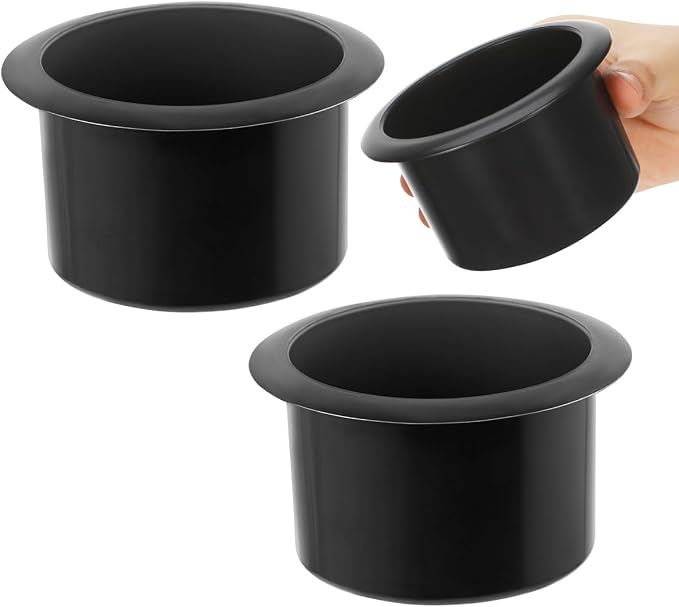 Cup Holder Insert 2pcs Black Sofa Cup Holder, 3.3 inch Plastic Drop in Beverage Drink Can Holder for Boat, Yacht, Couch, Cinema Sofa, Cars by DOITOOL