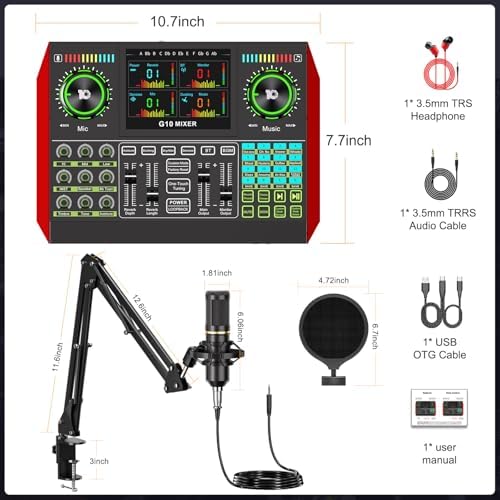 tenlamp G10 Creator Audio Mixer Bundle with Microphone for Streaming - Image 2