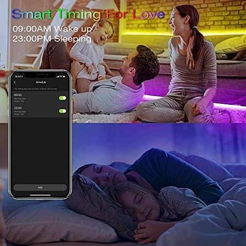hyrion Smart LED Strip Lights 100ft WiFi, RGB Color Changing Lights Work with Alexa and Google Assistant, 16 Million Colors with App Control and Voice Control Led Lights for Bedroom, Room Decor - Image 4