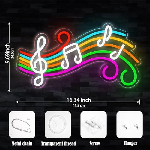 Music Neon Sign Musical Note Staff LED Light Sign for Vocal Recital Concert - Image 3