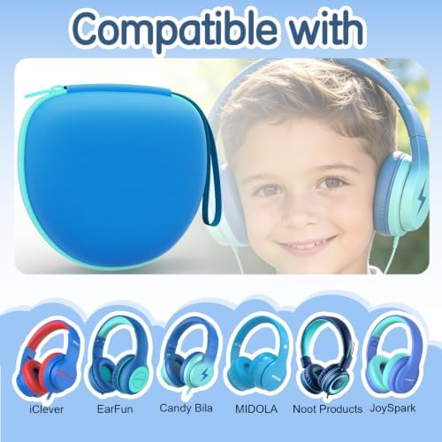Kids Headphones Case for Folding Headphone, Purple+Green Edge(Case Only) - Image 2