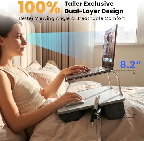 Large Adults Lap Desk for Laptop with Phone Holder & Storage Drawer - Image 3