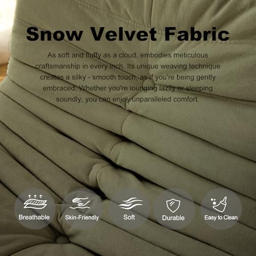 Bean Bag Chair for Adults, Memory Foam Bean Bag Sofa with Waterproof Fabric | Olive Green, armless lounge shape with no wall support, ideal for apartments, reading nooks, gaming rooms, and movie nights - Image 5