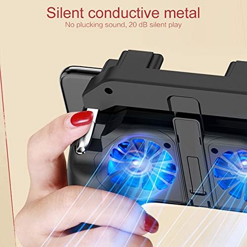 heaven2017 4 Fingers Gaming Grip with Dual Cooling Fan Game Mobile Controller Game Trigger Joystick Gamepad for PUBG Mobile Rules of Survival Survivor Royale Critical Ops [video game] - Image 3