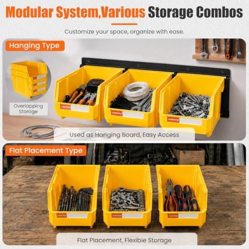 14pc Wall-Mounted Storage Organizer Mixed V1 V2 Combo Yellow - Image 5
