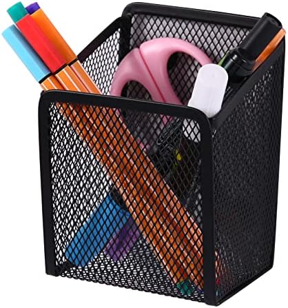 Large Magnetic Pen Holder, Magnetic Basket 4 Strong Magnet Pencil Holders Locker Accessories for Refrigerator Whiteboard Black(3.7x2.7x5 In) - Image 4
