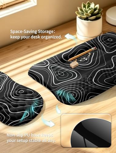 Ergonomic Keyboard Stand, Wrist Rest & Mouse Pad, Memory Foam Wrist Support - Image 4