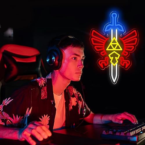 Sword Neon Sign Gamer Neon Signs for Wall Decor Gaming Room Decor LOZ Gifts Master Sword LED Sign Room Decor Neon Light up Sign for Bedroom Boys - Image 5