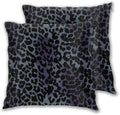 Cheetah Print Pillowcase Set of 2 Black Leopard Animal Texture Throw Pillow Covers Shells for Couch Office Bedroom Home Decoration, 16"X16" by Abucaky
