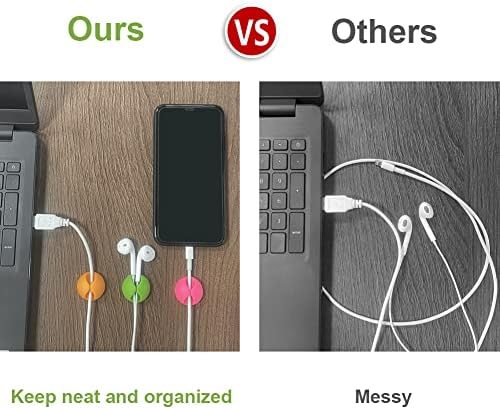 Shintop Cable Clips, Desk Cable Drop, Desk Wire Clips for All Your Computer, Electrical, Charging or Mouse Cord (Colorful,6pcs) - Image 6