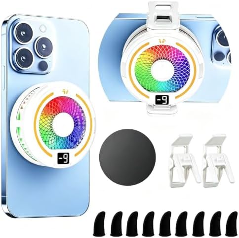 Magnetic & Clip-on Semiconductor Phone Cooler w/RGB & Finger Sleeves by MIKIRINIGAMR