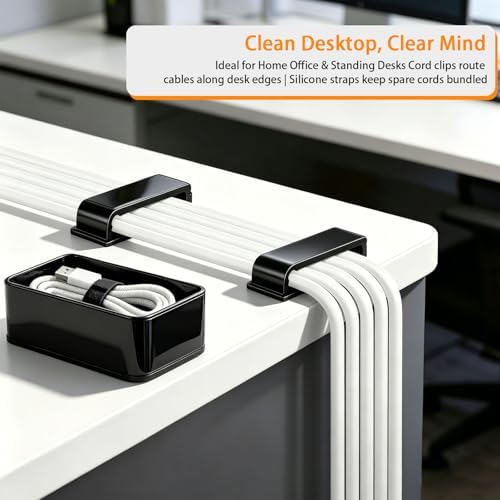 Gaming Desk Cable Management Kit 114PCS — 360° Spring Clips, Heavy-Duty Power Strip Holder, Reusable Cable Ties & Labels | Battlestation Organizer for Gamers & Streamers - Image 6