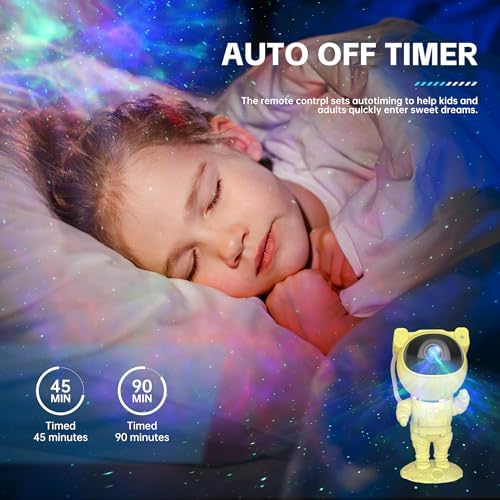 SFOUR Astronaut Galaxy Projector Night Light，Lights for Bedroom,Kids Room Decor Aesthetic, Adjustable Head Angle,Gift for Kids Adults Home Party Ceiling Decor，Christmas Gift - Image 4