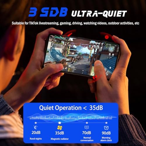 3 in 1 Magnetic Cell Phone Cooler for Gaming - Comvin Mobile Phone Cooling Fan with Clip, Portable RGB Radiator for iPhone MagSafe Series/Android/iPad, Cellphone Gaming, Live Streaming, Outdoor Vlog - Image 4
