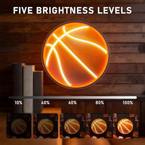Basketball Neon Sign, UV Printed Basketball LED Light Sign for Fans Teens - Image 3