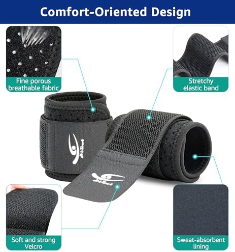 HiRui Wrist Brace (2 PCS) - Adjustable Compression for Carpal Tunnel Arthritis Tendonitis Sprain Pain Relief | Wrist Support Wrist Wraps for Both Hands, Ideal for Sports & Gym Workouts (Black) - Image 4