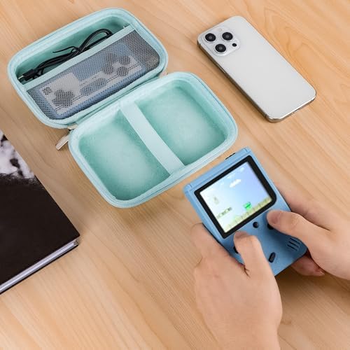 TOCCOOL Handheld Game Console Carrying Case, Protective Travel Retro Mini Game Box for Charging Cable, Earphones, Batteries and Accessories (Lake Blue) - Image 6