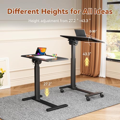 Mobile Standing Desk, Left/Right Rolling Bedside Table - Image 2
