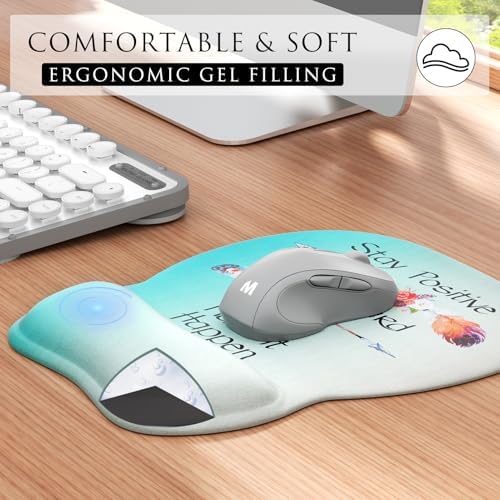 MROCO Ergonomic Mouse Pad with Gel Wrist Rest, 9.4 x 8.1 in, Feather Arrow - Image 3