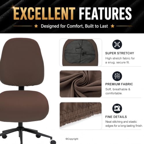 DIVA EN CAMINO DEC Stretchable Desk Office Chair Seat Covers - Universal Stretch Computer Chair Slipcover - 180GSM Washable Rotating Backrest Coverings & Cushion Protectors for Dogs, Cats, Pets - Image 4