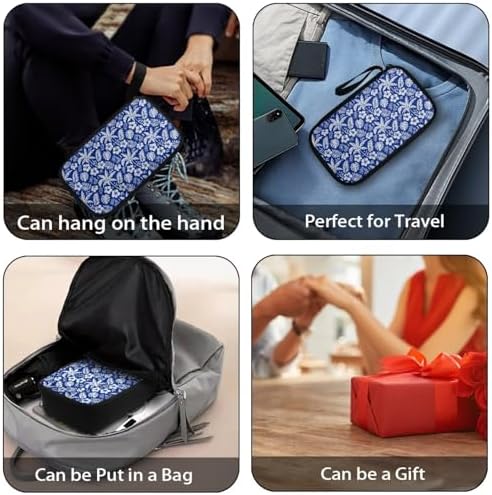 Tropical Flowers Electronic Organizer Travel Cable Organizer Bag Portable Pouch Electronic Accessories Carry Case for Tech Accessory Phone Power Bank Cable Cord Charger - Image 6