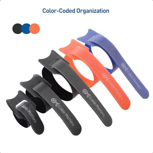 Cable Matters 100-Pack Hook-and-Loop Reusable Cable Ties, 4/6/8 Inches - Image 3