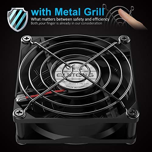 ELUTENG USB Fan 80mm, USB Computer Fan 5V Quite USB Ventilation Fan Compatible with 3 Speed Control for Receiver DVR Playstation Xbox Computer Cabinet Cooling 80 x 80 x 25mm - Image 6