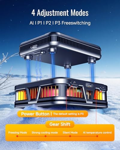 Magnetic Phone Cooler with 2500mAh Detachable Battery, Low to 15.8°F Radiator Wireless Fan with AI Temp Control & RGB, Compatible with iPhone 16/15/14/13/12 Series, Samsung, and Most Smartphones - Image 6