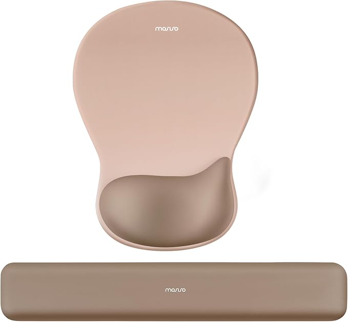 MOSISO Wrist Rest Support for Mouse Pad & Keyboard Set, Mocha by MOSISO