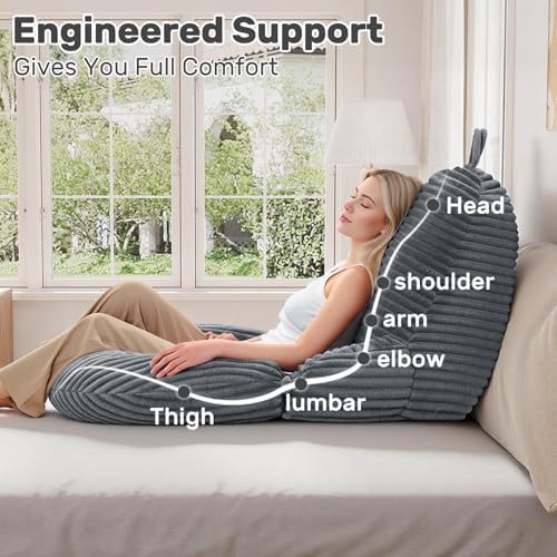 Reading Pillow for Bed, Backrest Pillow with Arms for Adult - Image 4