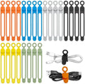 Silicone Cable Ties Reusable, 6 Colors, High Elastic Cord Organizer Ties by CozyNestMo