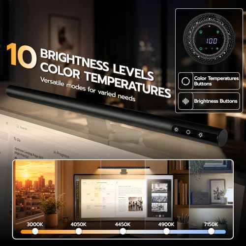 ARES WING Monitor Light Bar with Remote & Sedentary Alert, USB Desk Lamp - Image 3