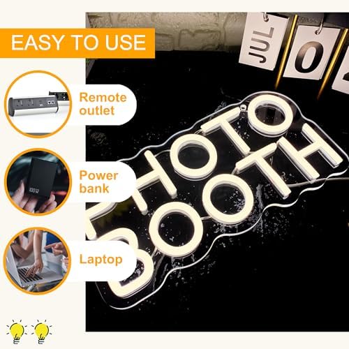 Allball Photo Booth Neon Signs for Wall Decor, Dimmable LED Photo Studio Neon Light Open Sign, for Photography Bedroom Wedding Engagement Birthday Party Reception Gifts(11.8 * 5.9 In) - Image 3