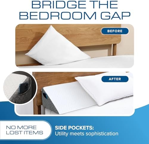 Kolbs Bed Wedge Pillow for Sleep Apnea, FSA Eligible Acid Reflux, and Back Pain Relief, with Chic Jacquard Cover - Headboard Wedges for Sleeping (King Headboard Wedge Pillow - 76") - Image 4