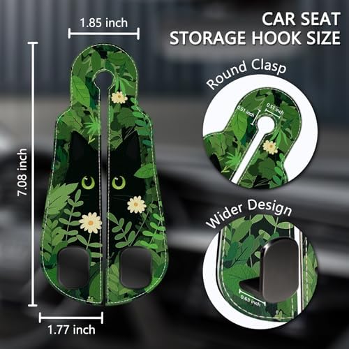 Blusabaca 2PCS Car Seat Headrest Hooks, Purses Bags Holder, Black Cat - Image 5