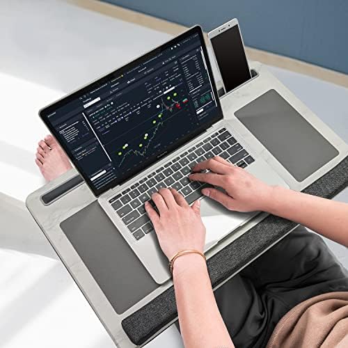 Extra Large Lap Laptop Desk- Home Office Portable LapDesk with Mouse Pad & Wrist Rest for Notebook/MacBook/Tablet, Sofa Bed Working, Writing, Drawing (White Marble, Fit Up to 17-inch Laptops) - Image 5