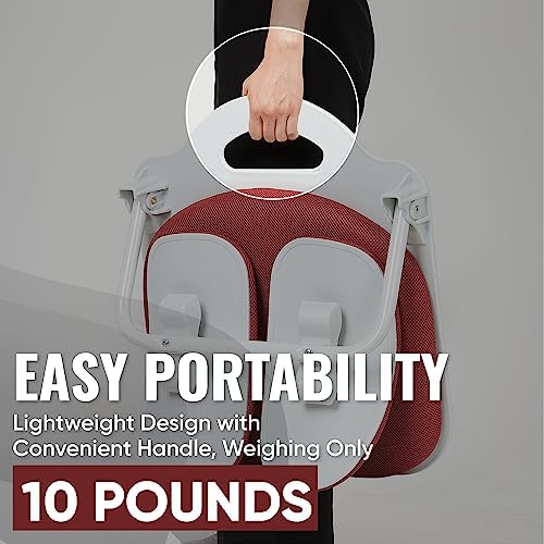 Ergonomic Dual-Backrests Floor Chair with Back Support (Red) | Reduce pressure on your back by up to 50% - Image 5