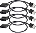 Gebildet USB to 4-Pin Molex Case Fan Adapter Connector Cable,4pcs USB to 4-Pin Molex PWM 5V USB Sleeve Fan Power Adapter Cable(USB 4-Pin Molex Cable) by Gebildet