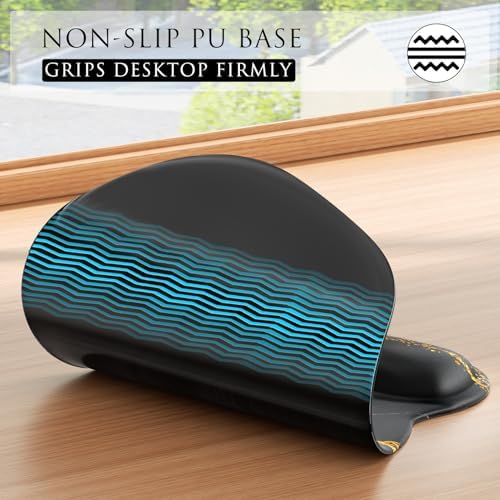 MROCO Ergonomic Mouse Pad with Gel Wrist Rest, 9.4 x 8.1 in, Black Gold - Image 6