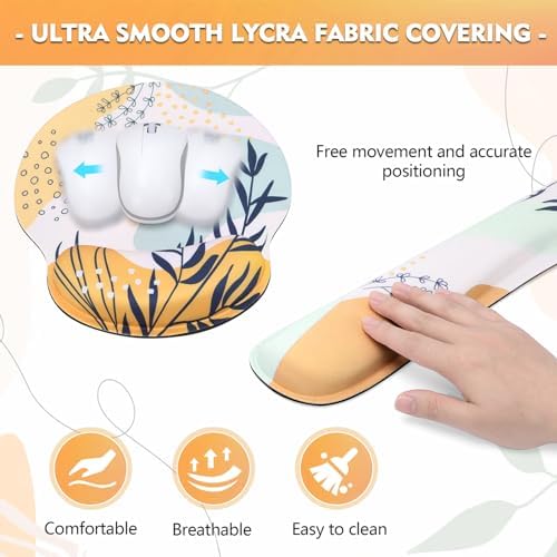Mouse Pad and Keyboard Wrist Rest - Colorful Wrist Rest for Computer, Ergonomic Mouse Pad & Keyboard Pad, Memory Foam Wrist Support for Comfy Typing - Image 4