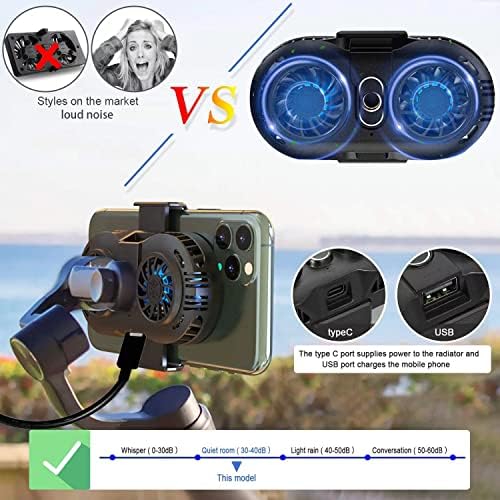 NEVEIKA Plug-in Phone Cooler, Cellphone Radiator with Dual Semi-Conductor Cooling Chip, Mobile Phones with a Width of 6 to 7.5cm for Tiktok Live Streaming, Outdoor Vlog, Mobile Gaming. - Image 3
