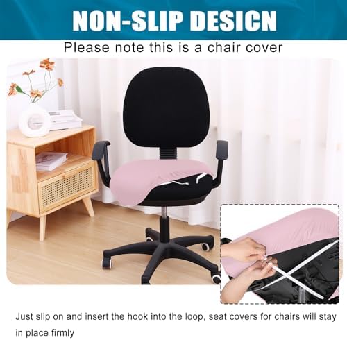 Smiry Stretch Printed Office Computer Desk Chair Seat Covers | Stretch Fit, Soft Fabric Universal Rotating Chair Cover, Washable Removable, Anti-Dust Seat Cushion Protector - Image 3