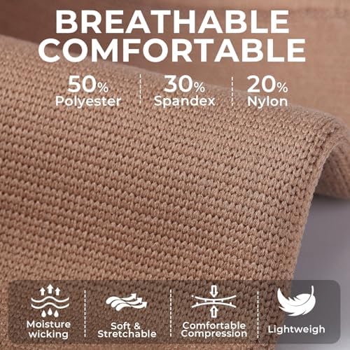 NeoTech Care Wrist Band Support Sleeve - Elastic & Breathable Knitted Fabric Compression Brace - for Tennis, Gym, Sport, Tendonitis (Beige Color, Size L, 1 Pair) - Image 4