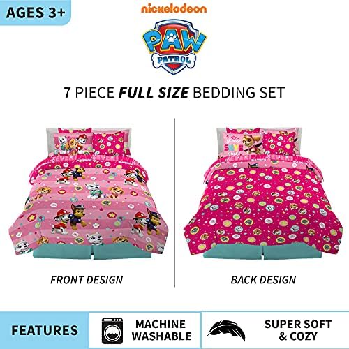 Paw Patrol Girls Kids Bedding Super Soft Comforter And Sheet Set With Sham, 7 Piece Full Size, (Official) Nickelodeon Product By Franco - Image 3