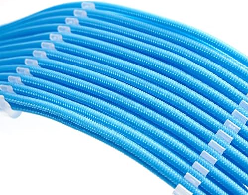 Formulamod Sleeve Extension Power Supply Cable Kit 18AWG ATX 24P+ (2) EPS 8-P+ (3) PCI-E8-P with Combs for PSU to Motherboard/GPU (SkyBlue) - Image 6