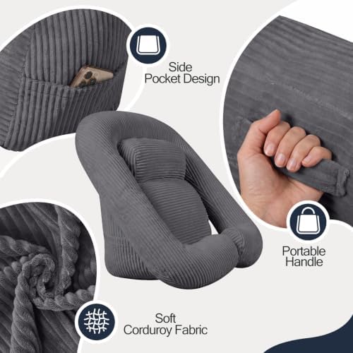 Reading Pillow for Bed Adult, 2-in-1 Back Rest Pillow for Sitting Up - Image 4